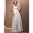 Sheath/Column Sweetheart Floor-length Satin And Lace Wedding Dress