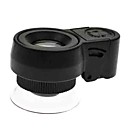 Mini 45X Microscope w/ 2-LED Illumination + Currency Detector Light - Black (3 x LR1130)