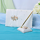 Wedding Guest Book And Pen Set With Seashell