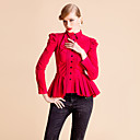 TS Long Sleeve Ruffle Pleats Blouse Shirt(Two Colors)