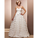 A-line Sweetheart Floor-length Taffeta And Lace Wedding Dress