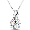 925 sterling zilveren Single Diamond Hanger Collier