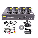 MHK ® Channel -4 One-Touch en ligne CCTV DVR système (4 Caméra Dôme Intérieur)