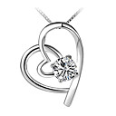 Klassieke 925 Sterling Zilveren Hart Vorm Hanger Collier