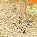"Love You" Llavero amante con Rhinestong (juego de 4 pares)