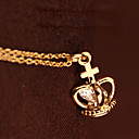 Women's 18k Gold Plating Crown Zircon Pendant Necklace
