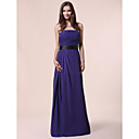 A-line Strapless Floor-length Chiffon Bridesmaid Dress