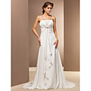 Hülle / Spalte Spaghetti-Trägern Gericht Zug Chiffon-wedding dress