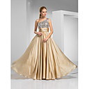Sheath/Column One Shoulder Floor-length Satin Chiffon Evening Dress