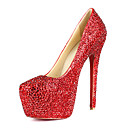 Elegant Leather Stiletto Heel Closed Toe Pumps Party/Evening Shoes