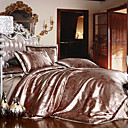 300TC Floral Jacquard Full / Queen 4-Piece Duvet Cover Set