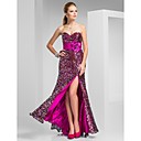 Sheath/Column Sweetheart Sweep/Brush Train Sequined Evening Dress with Front Split