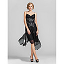 Sheath/Column Sweetheart Knee-length Chiffon Evening Dress