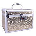 Aluminium Alloy Double-deck Lockable Professional 26*17*18cm Cosmetic Box