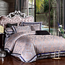 300TC Gray Jacquard Full / Queen 4-Piece Duvet Cover Set
