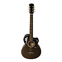 MALE - (tilo) 38 "guitarra acústica para principiantes con asas / Correa / Selecciones / Cuerdas / Pitch Pipe / Capo (Negro)