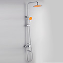 Chrome Finish Contemporary Style Shower Faucets with Diameter 24cm Shower Head + Hand Shower