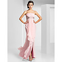 Sheath/Column Spaghetti Straps Floor-length Chiffon Evening Dress