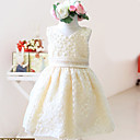 belle robe de bal sans manches de mariage / soirée fleur fille robe en dentelle