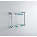 Chrome Finish Contemporary Style Wall Mounted Messing Doudle Layer Glazen Plank