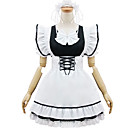 Courte à manches courtes Pays Blanc et Noir Coton Robe Lolita Pucelle