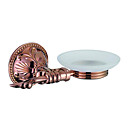 Estilo antigo Rosa de Ouro Finish fixado na parede de bronze da forma redonda Saboneteira titulares