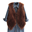Nice Sleeveless Collarless Faux Fur Casual/Party Vest (More Colors)