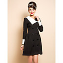 TS Contrast Collar Doppel Brust Kleid