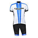 Kooplus 100% poliestere a maniche corte Quick Dry Abiti Ciclismo Uomo (bianco e blu)