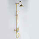 Ti-PVD Finish Antique Style Shower Faucets with Diameter 18cm Shower Head + Hand Shower