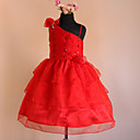 Lovely One Shoulder Satin/Tulle Wedding/Evening Flower Girl Dress