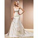 A-line Princess Spaghetti Straps Court Train With Removable Straps