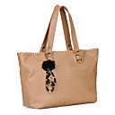 donne insieme molla colore-stagione tessuto semplice pu borsa (32 * 28 * 13cm)