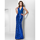 Trumpet/Mermaid Halter Floor-length Chiffon And Sequined Evening Dress