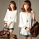 Vrouwen Button Hoewel Angel Sleeve Lace Top