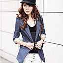 Denim Blazer Dames met Kant Versiering