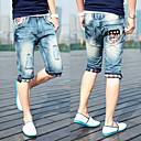 Men's Distressed Acid Wash Roll Up Denim Short