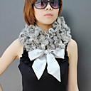 Elegant Rabbit Fur Party / Evening Scarf With Bow