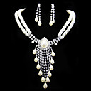 Perlas de imitación preciosa con joyas de diamante de imitación de la Mujer Establecer como collares, aretes