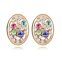Fashion Oval 18K Gold Plated High Quality Alloy and Crystal Earring(More Colors)