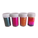 4pcs folha de laser decorações de unhas adesivos estrelados no.6 (150x6x0.1cm)