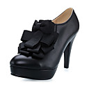 Chic couro salto agulha Ankle Boots com flor partido / Evening Shoes (mais cores)