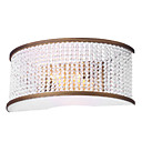 40W cristal élégant perles Applique murale avec abat-jour en tissu semi-cylindre
