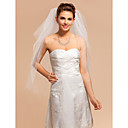 Four-tier Fingertip Wedding Veil With Cut Edge