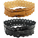 Les femmes de Sweet Belt creux Bow Fleur en cuir