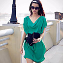 Vestido plissado mulheres Belted