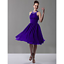 A-line Jewel Knee-length Chiffon Bridesmaid/ Wedding Party Dress