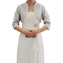 Mangas 3/4 Enrole Evening / Vestido de casamento Chiffon / Jacket (Mais Cores de)