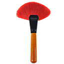 Hermoso Pelo Rojo Cabra Fan Maquillaje Pincel con mango de madera