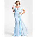 Trumpet/Mermaid V-neck Floor-length Chiffon Mother of the Bride Dress
